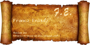 Francz Enikő névjegykártya